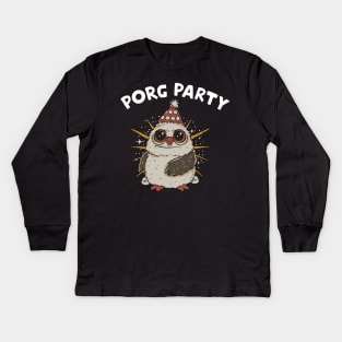 Porg Party Kids Long Sleeve T-Shirt